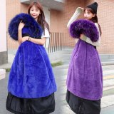 CX-6929 Women Long Coat Winter Faux Fur Coats Parkas