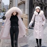 XP-2002 Women Long Coat Winter Faux Fur Coats Parkas
