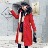 CX-6928 Women Long Coat Winter Faux Fur Coats Parkas
