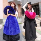 CX-6929 Women Long Coat Winter Faux Fur Coats Parkas