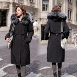 XP-2002 Women Long Coat Winter Faux Fur Coats Parkas