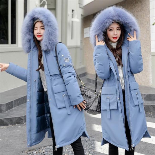 MK-996 Women Long Coat Autumn Winter Faux Fur Coats Parkas