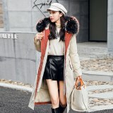 CX-6928 Women Long Coat Winter Faux Fur Coats Parkas