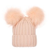Winter Boys Girls Pompom Fur Ball Hats