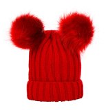 Winter Boys Girls Pompom Fur Ball Hats
