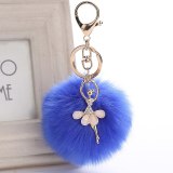 888-3 Cute Rhinestone Little Angel Car keychain fake Fur Key Chain Keychains