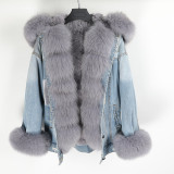 HK24 Winter Jacket Coat Fox Fur Parka Parkas