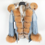 HK24 Winter Jacket Coat Fox Fur Parka Parkas