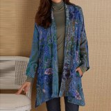 Vintage Ethnic Floral Print Women Jacket Coat Coats