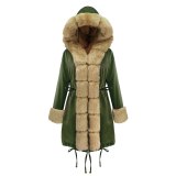 Women Faux Fur Parkas Long Female Jacket Coat Coats