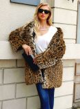 9099 Leopard-print Faux Fur Coat Coats