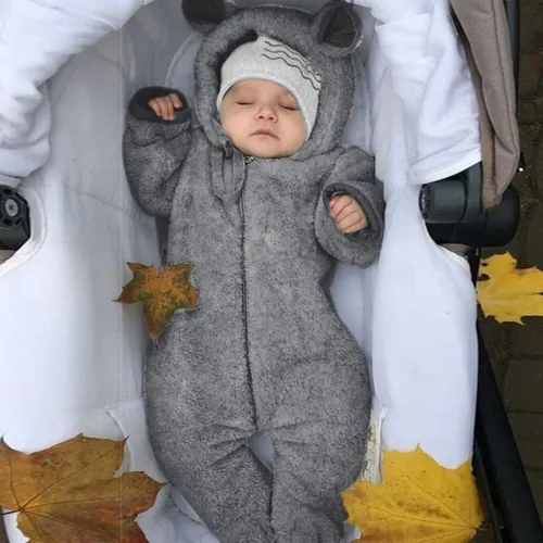 E7P756 Newborn Baby Boy Winter Jumpsuit Romper Warm Coat Coats Bodysuits