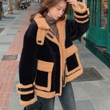 6612 Winter Parkas Women New Fashion Stand Collar Deep Pockets Coat Coats