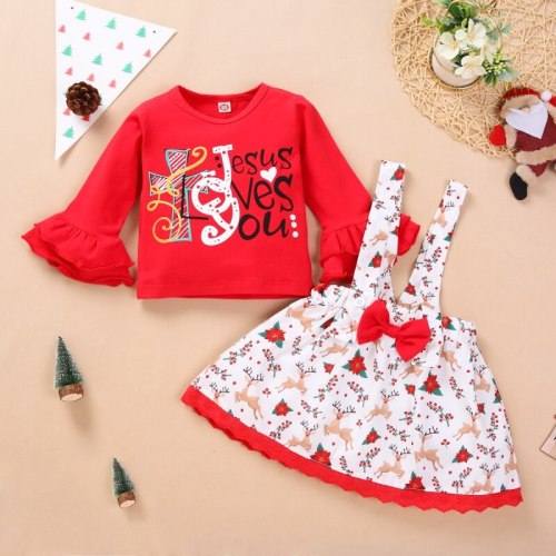 RJ2081 Baby Girl Christmas Long Sleeve Kids Clothes Fall Outfits Bodysuits