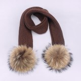 BLMHWJ008 Winter Knitted Warm Nature Fur Pom Pom Hat Hats SET00325