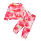 S1275 Fashion O-neck Top +pants Outfits Set Autumn Children's Tracksuit