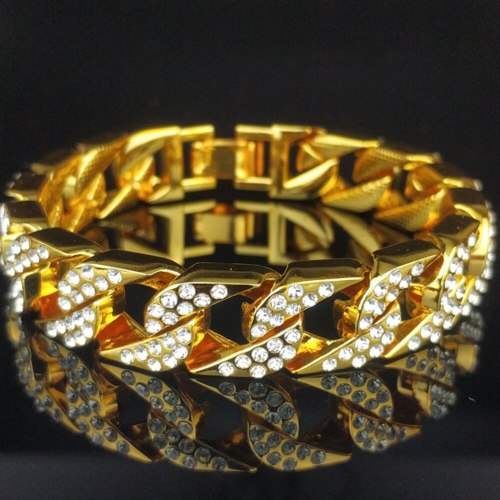 Hip Hop Ice Out Men's  Chain Jewelry Gift Bracelet Bracelets