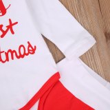 Children's suit three-piece jumpsuit red elastic pants with Christmas Bodysuits 1389206
