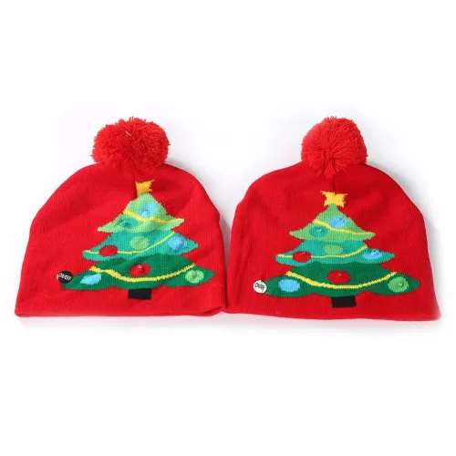 Children Winter Christmas Knitted Hat LED Hats 1389203
