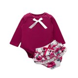 SH2041# Baby Girl Fall Outfits Long Sleeve Crewneck Romper Bodysuit Bodysuits