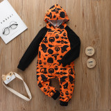 BLSH2045# Long-Sleeved Jumpsuit Pumpkin Printed Hooded Bodysuits