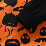 BLSH2045# Long-Sleeved Jumpsuit Pumpkin Printed Hooded Bodysuits