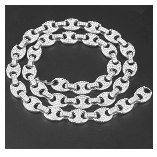 Hip Hop Iced Out Crystal 20  Cuban Chain Necklace Necklaces