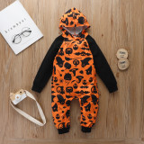 BLSH2045# Long-Sleeved Jumpsuit Pumpkin Printed Hooded Bodysuits