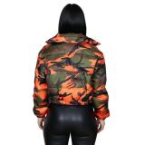 Winter Women Camouflage Print Bubble Coat Coats 1395996