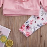 Baby Girl Clothes Solid Color T-Shirt Tops Long Pants Headband 3Pcs Bodysuits 1397585