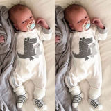 New Baby Boy Cartoon Crocodile Long Sleeve Romper Jumpsuit Bodysuits 1397567