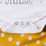 3Pcs Newborn Baby Girl Cotton Tops Romper Dot Bowknot Pants Bodysuits 1397578