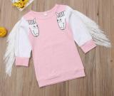 Baby Girl T-shirt Cartoon Fringe Long Sleeve Shirt Shirts Top Tops  1397554