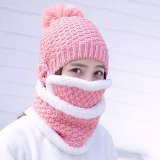 Winter Women's Knit Hat Cotton Ball Cover Collar Hats MZD890597