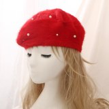 Women Autumn Winter Rabbit Pearl Vintage Beret Hat  Beret Hats 1398954