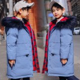 Down Boy Children Long Section Of Korean Fur Collar Coat Coats XBL882985