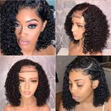 BLS-1000 Lace Front Human Hair Wigs for Black Women Middle Part Closure Wig CJ932656B