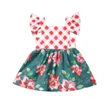Summer Flower Baby Kids Girl Clothing Dress Christmas Red Dresses YD01456 MN52356