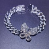 Hip Hip Iced Out Bling Butterfly Cuban Link Bracelet  Bracelets 564589