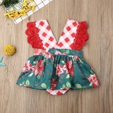 Summer Flower Baby Kids Girl Clothing Dress Christmas Red Dresses YD01456 MN52356