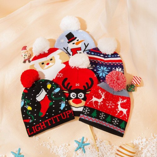 Fashion Children New Year Christmas Knitted Hat Hats Z-6568