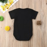 Newborn Baby Short Sleeve Letter Print Cotton Romper Jumpsuit Bodysuits ZLJ03865