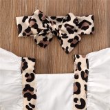Newborn Baby Girls Clothes Leopard Print Headband 2pc Bodysuits