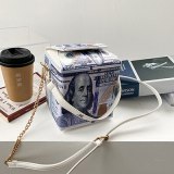 Fashion Dollar Printing Box Shoulder Bags Handbags