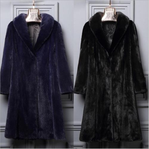 Women Warm Faux Mink Fur Leather Coat Coats