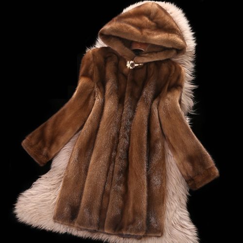 High Faux Mink Fur Coat Coats