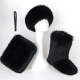 BLFT07 Hot Sale Faux Fur Boots Headband Bags
