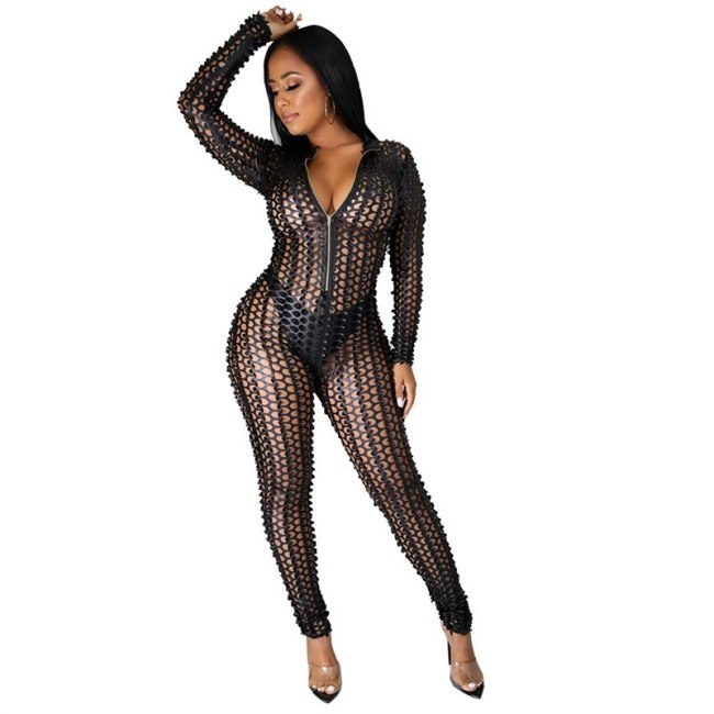 Fashion Deep V Neck Long Sleeve Skinny Bodysuits Bodysuit Outfit Outfits A662839