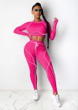 Women's Crop Tops Legging Pants Set Active Tracksuit Tracksuits YS43344