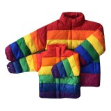 Rainbow Pattern Family Matching Clothes Bubble Coat Coats 11326